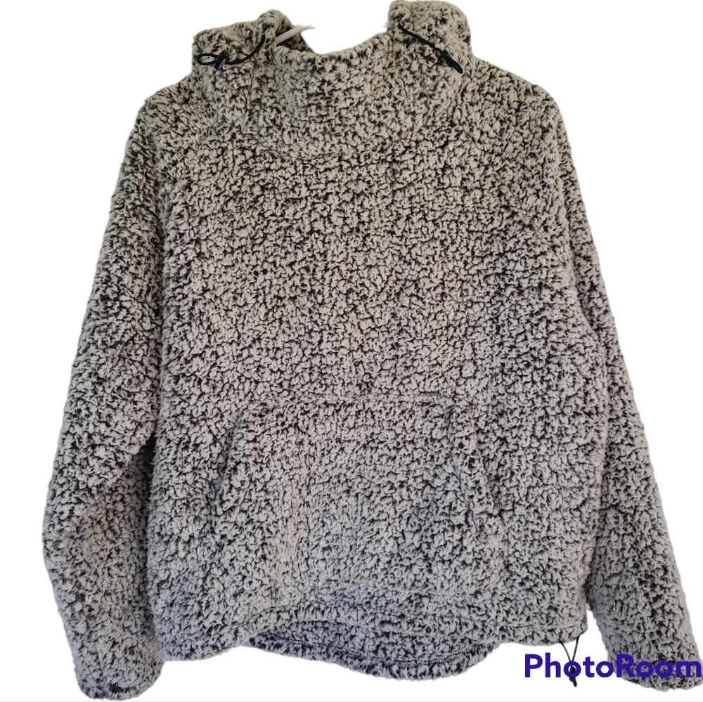 PINK by Victoria Secret Fuzzy grey hoodie size small